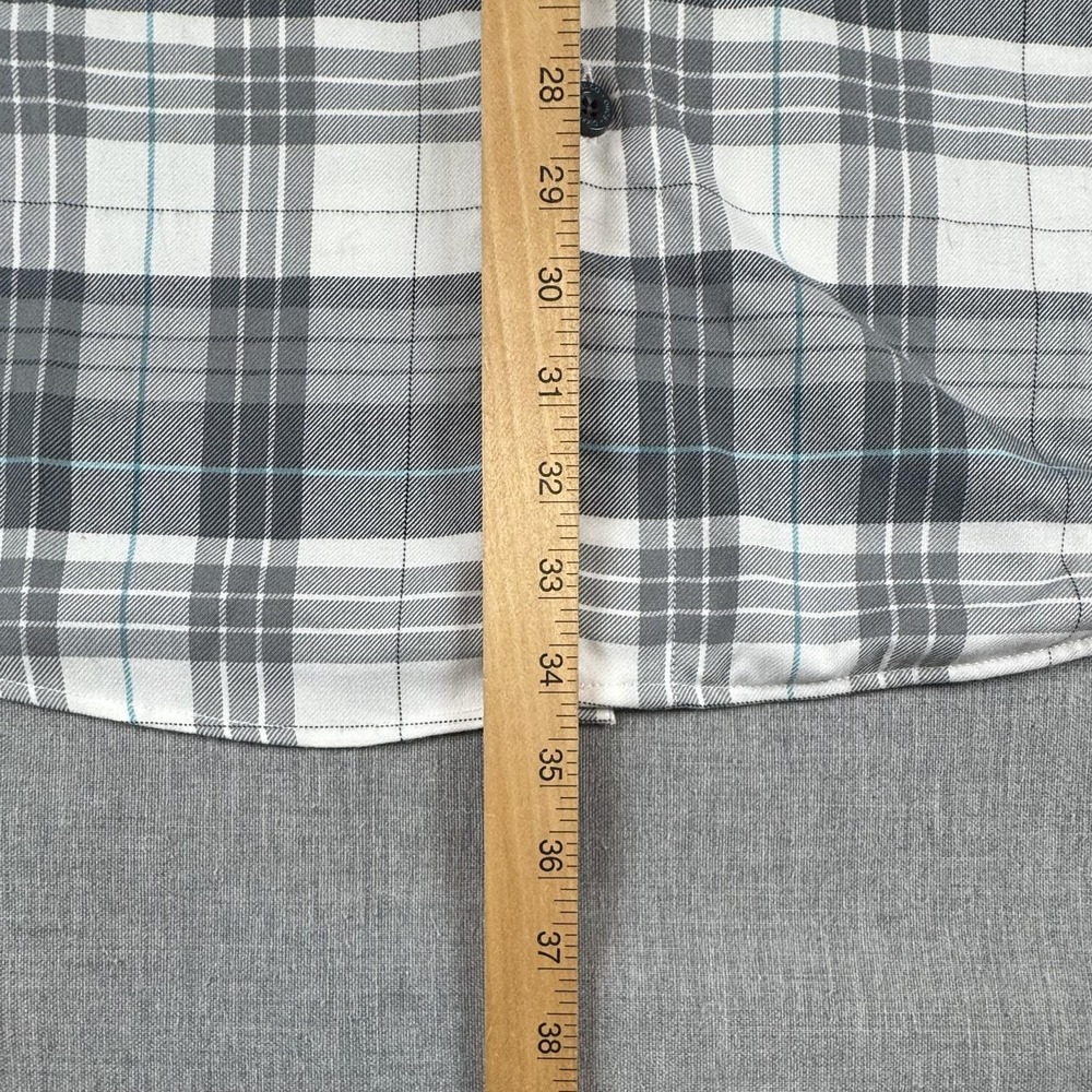 Dixxon Shirt Mens 3XL Gray White Plaid Button Up Long Sleeve SoHo NYC Flannel - Picture 9 of 10